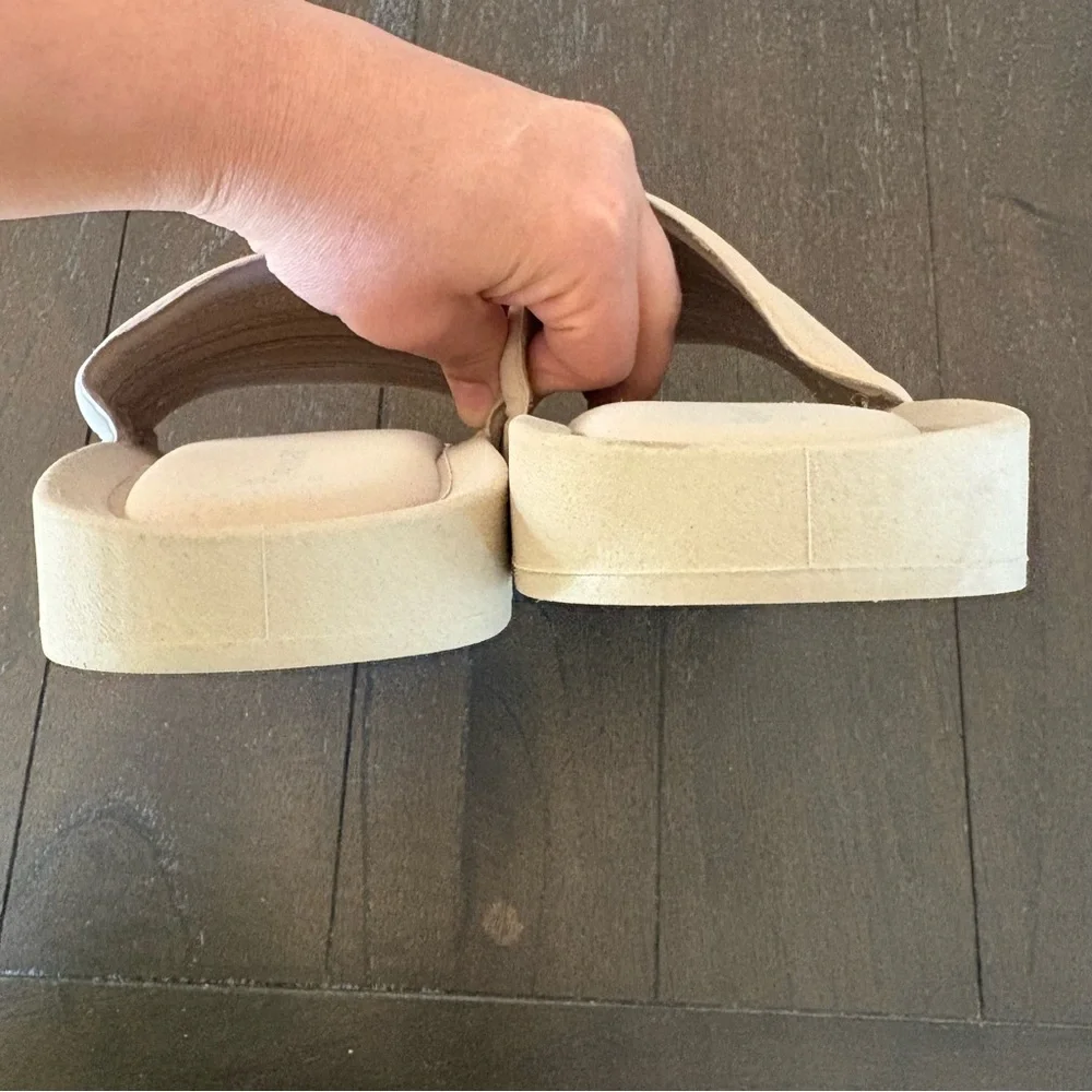 Primark Taupe‎ Rhinestone Neutral Slides Sandals Women’s Size 10